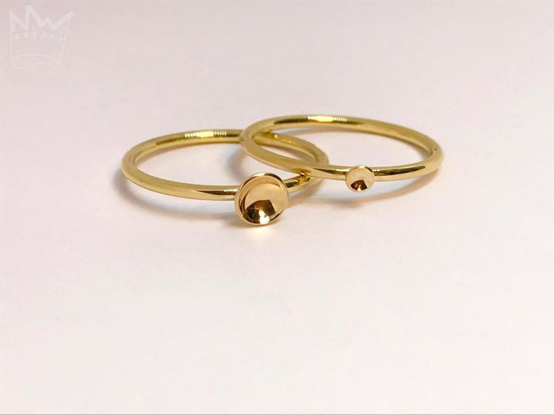Schälchenringe - 2er-Set (18kt Gelbgold)
