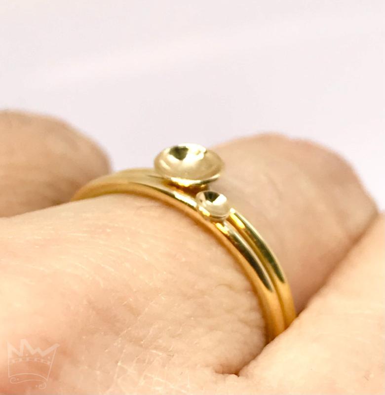 Schälchenringe - 2er-Set (18kt Gelbgold)