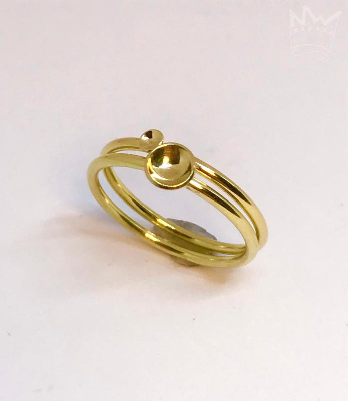 Schälchenringe - 2er-Set (18kt Gelbgold)