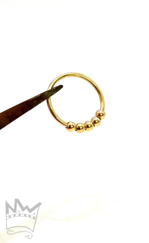 Fidgetring m. 5 Kugel aus 18kt Gelbgold