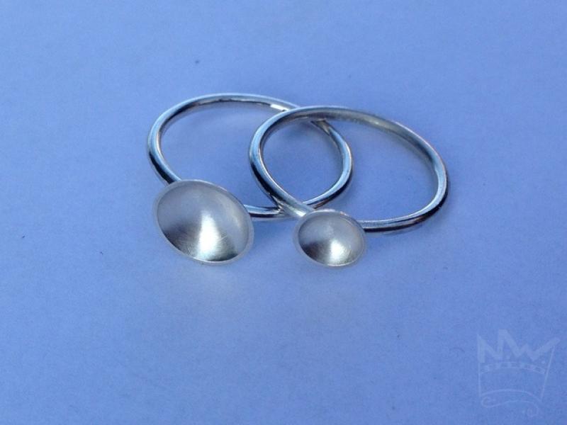 Ringe mit Siberschale groß/klein